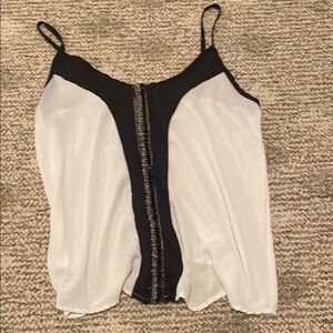 Body Central Asymmetrical Embellished Cream Camisole